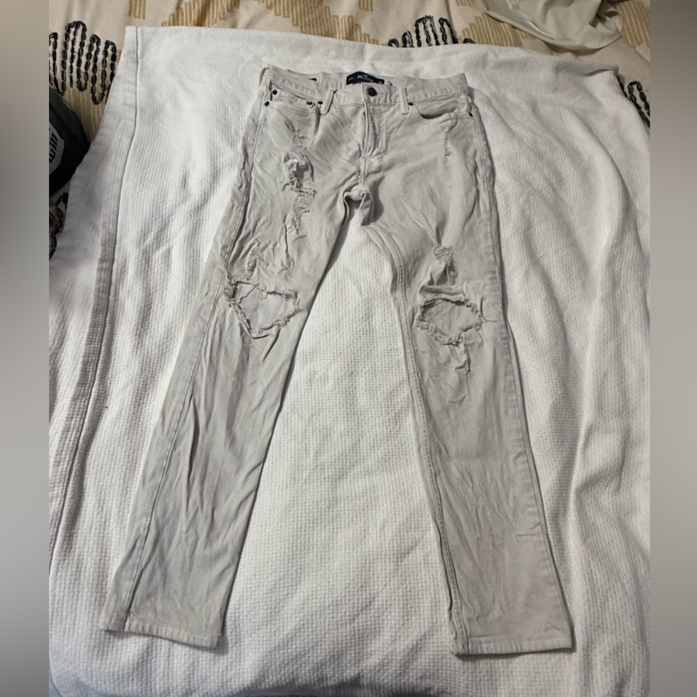 Hollister Light Gray/white Jeans
